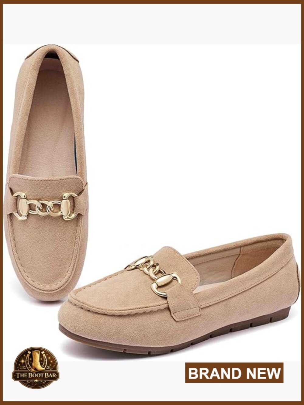 Women's Suede Loafers with Memory Foam, Slip-On Flat Shoes for Walking & Casual